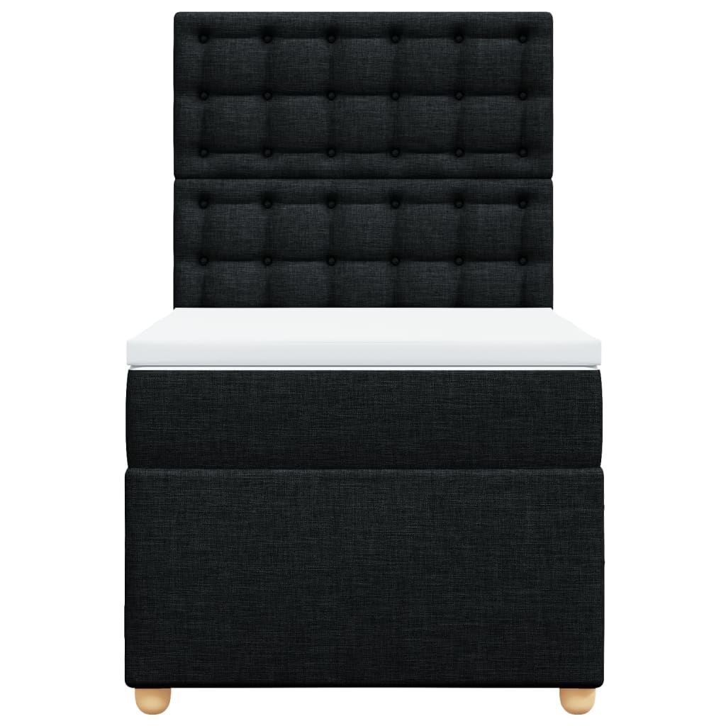 Sommier à lattes de lit avec matelas Noir 90x200 cm Tissu - XIOS