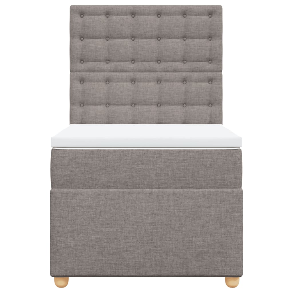 Sommier à lattes de lit avec matelas Taupe 90x200 cm Tissu - XIOS