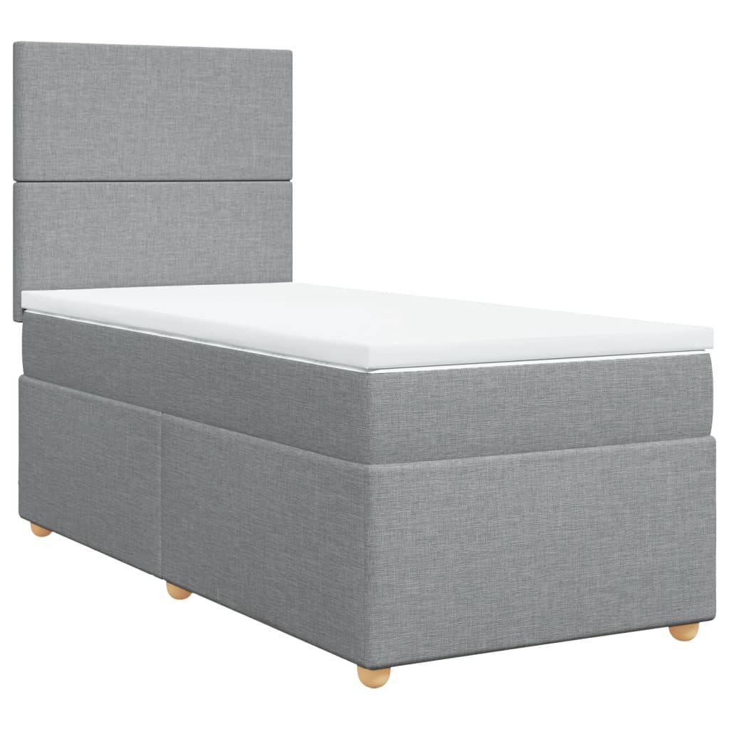 Sommier à lattes de lit avec matelas Gris clair 100x200cm Tissu - XIOS