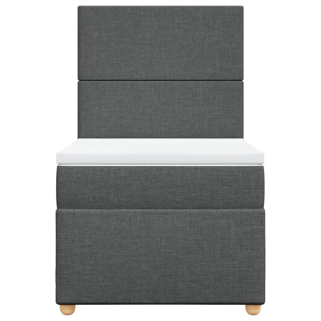 Sommier à lattes de lit avec matelas Gris foncé 100x200cm Tissu - XIOS