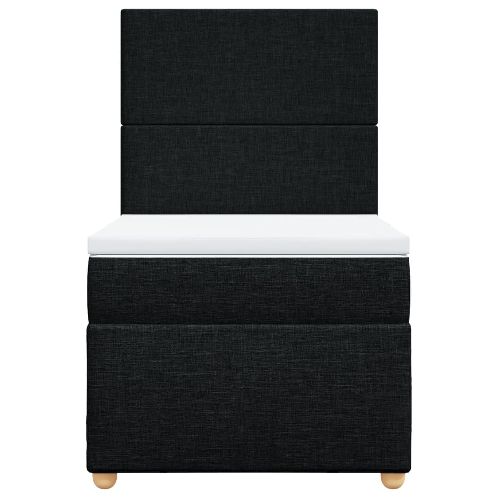 Sommier à lattes de lit avec matelas Noir 100x200 cm Tissu - XIOS