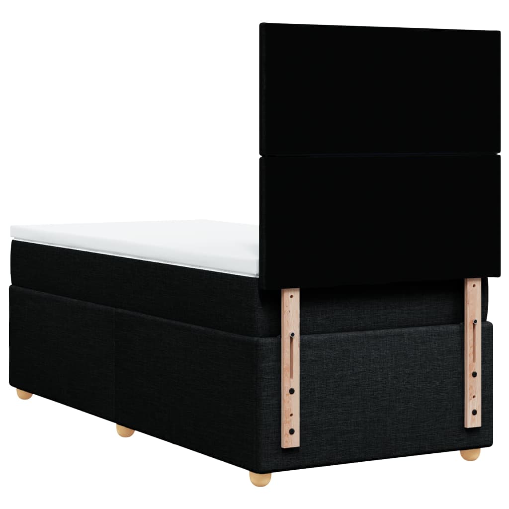 Sommier à lattes de lit avec matelas Noir 100x200 cm Tissu - XIOS
