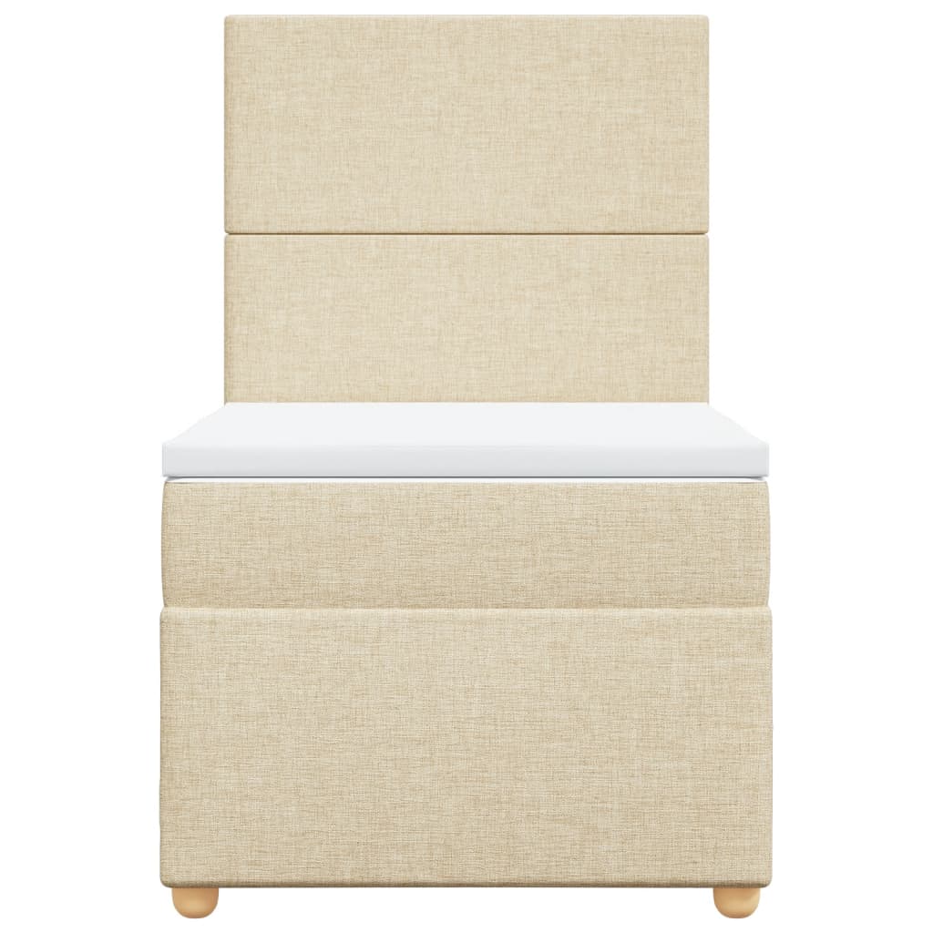 Sommier à lattes de lit avec matelas Crème 100x200 cm Tissu - XIOS
