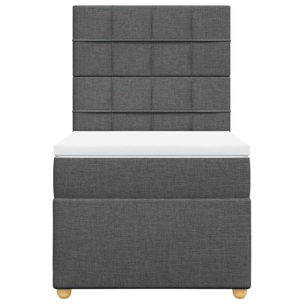 Sommier à lattes de lit avec matelas Gris foncé 100x200cm Tissu - XIOS