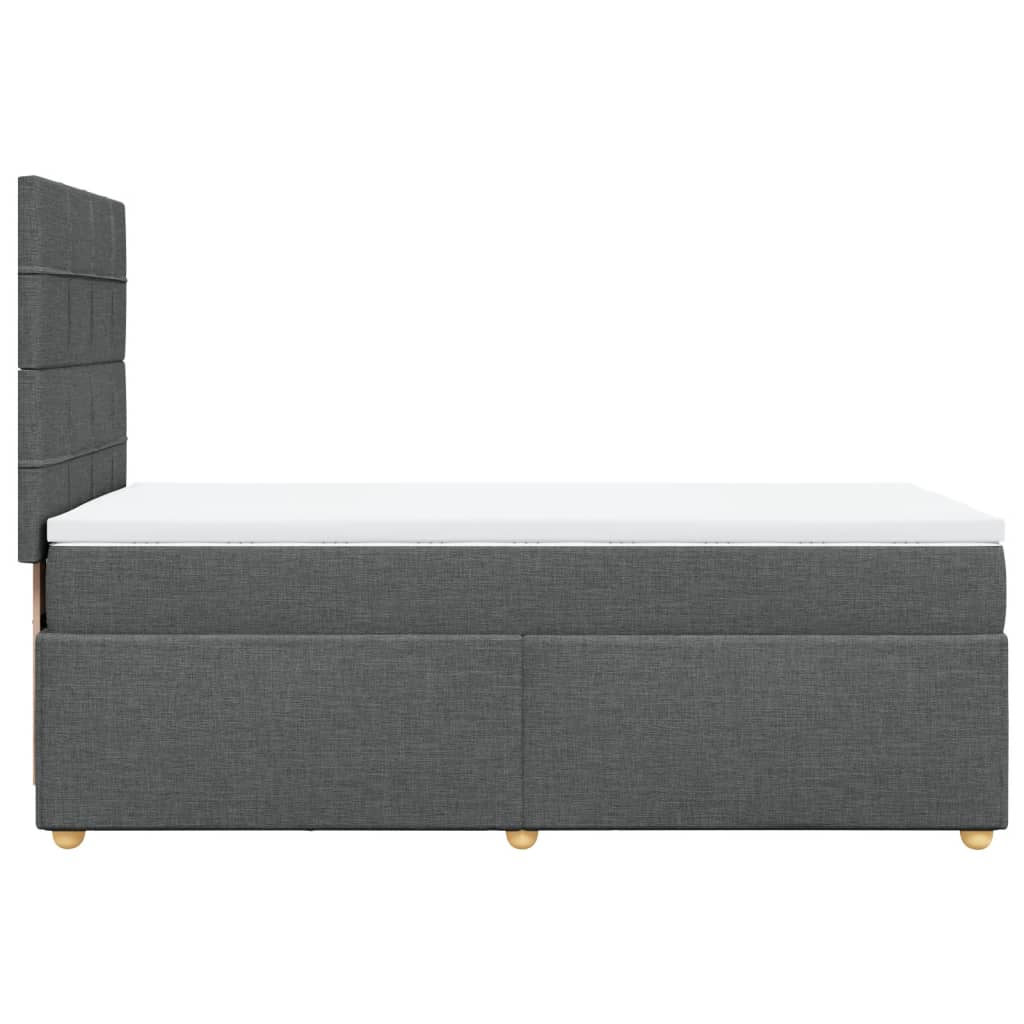 Sommier à lattes de lit avec matelas Gris foncé 100x200cm Tissu - XIOS