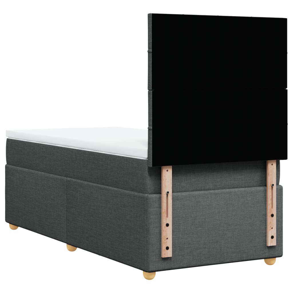 Sommier à lattes de lit avec matelas Gris foncé 100x200cm Tissu - XIOS