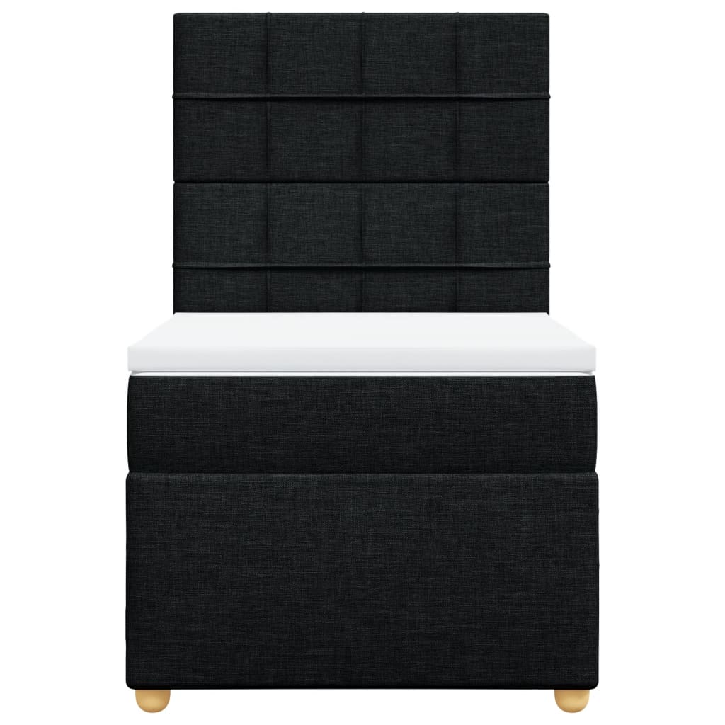 Sommier à lattes de lit avec matelas Noir 100x200 cm Tissu - XIOS