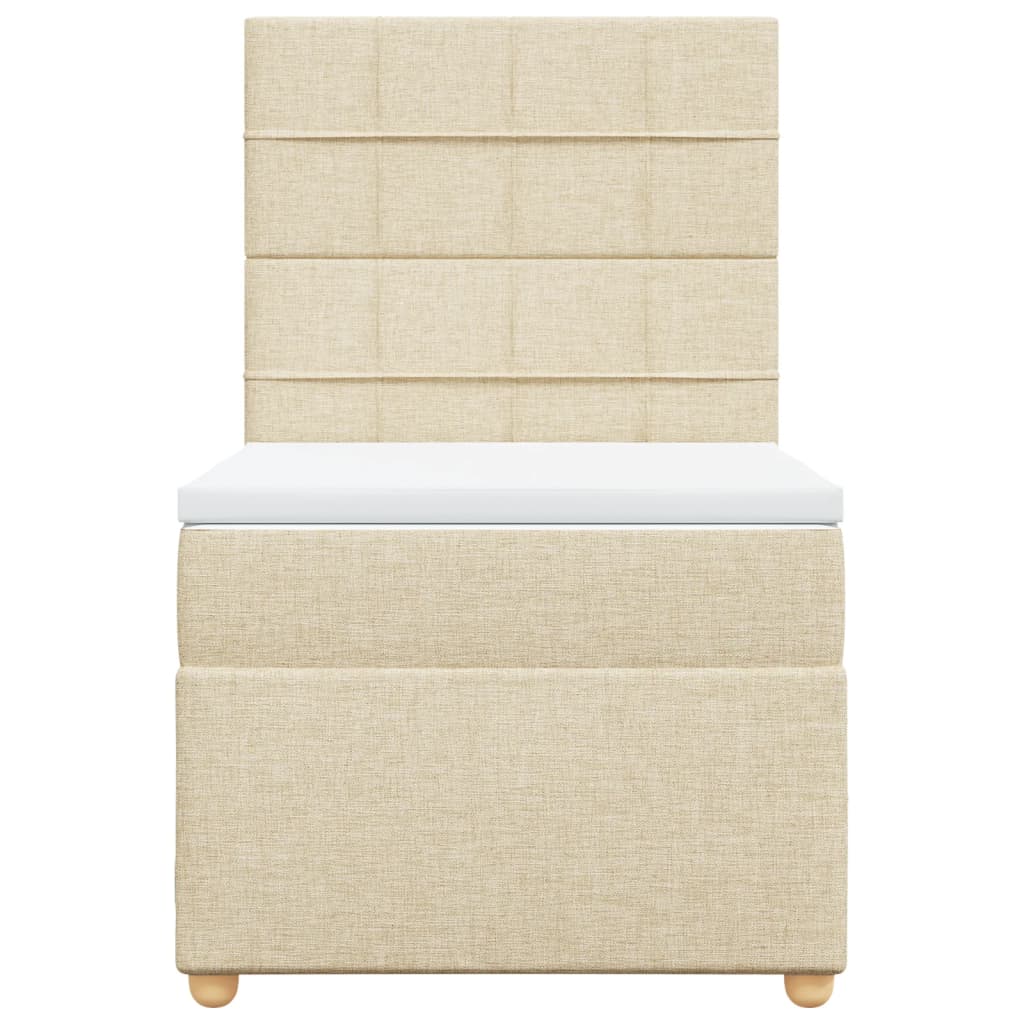 Sommier à lattes de lit avec matelas Crème 100x200 cm Tissu - XIOS