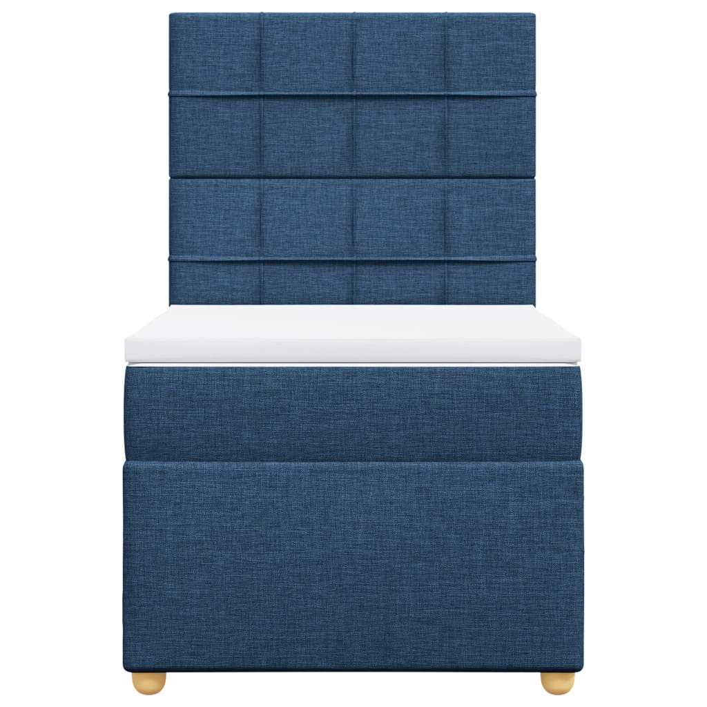 Sommier à lattes de lit avec matelas Bleu 100x200 cm Tissu - XIOS