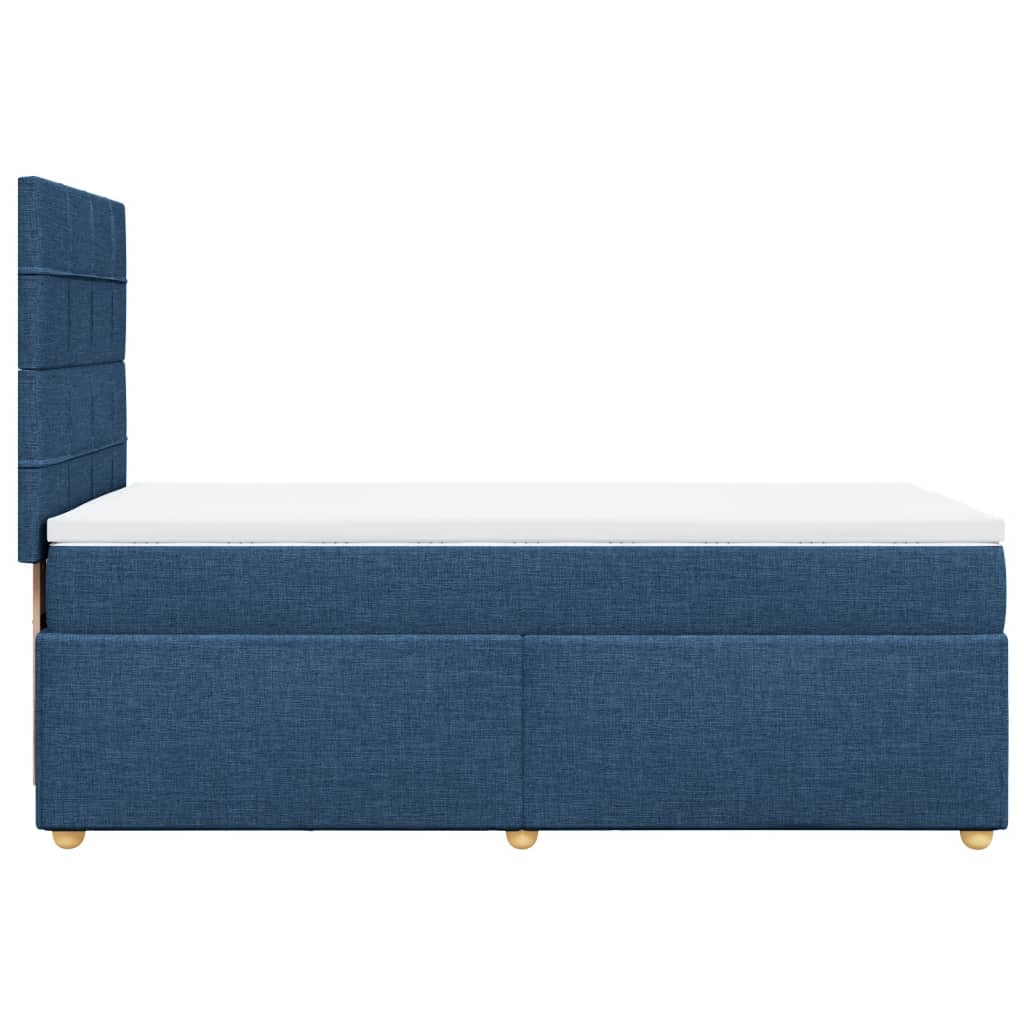 Sommier à lattes de lit avec matelas Bleu 100x200 cm Tissu - XIOS