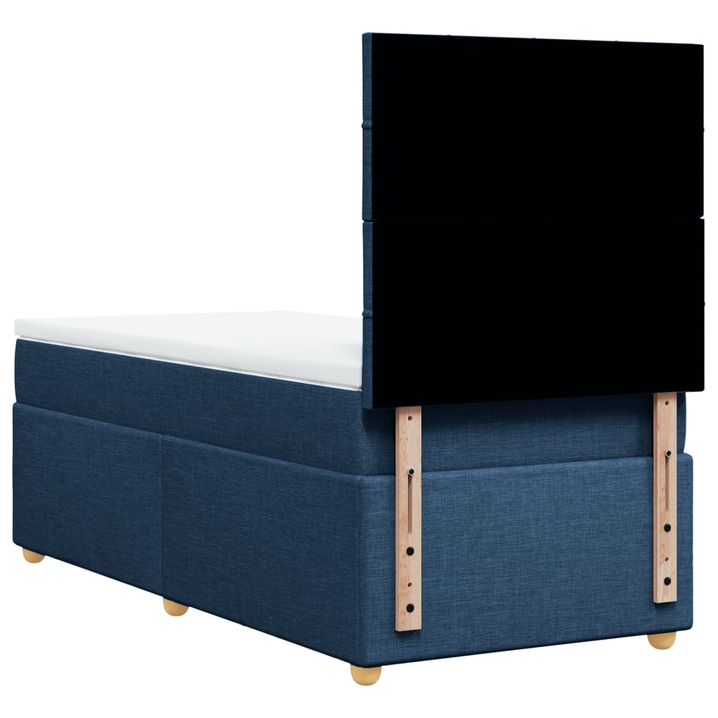 Sommier à lattes de lit avec matelas Bleu 100x200 cm Tissu - XIOS
