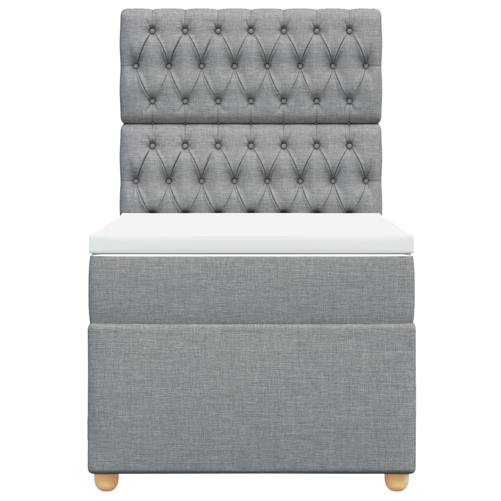 Sommier à lattes de lit avec matelas Gris clair 100x200cm Tissu - XIOS