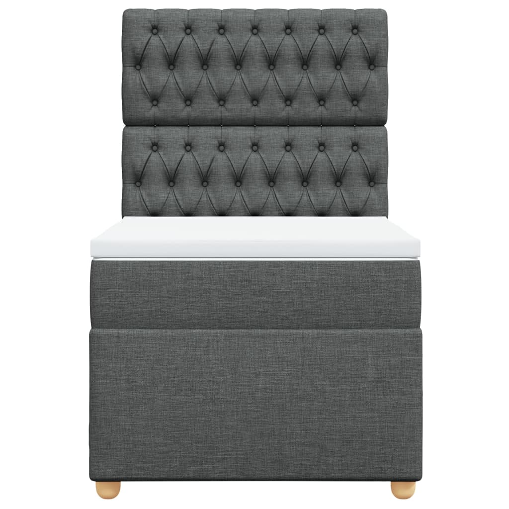 Sommier à lattes de lit avec matelas Gris foncé 100x200cm Tissu - XIOS