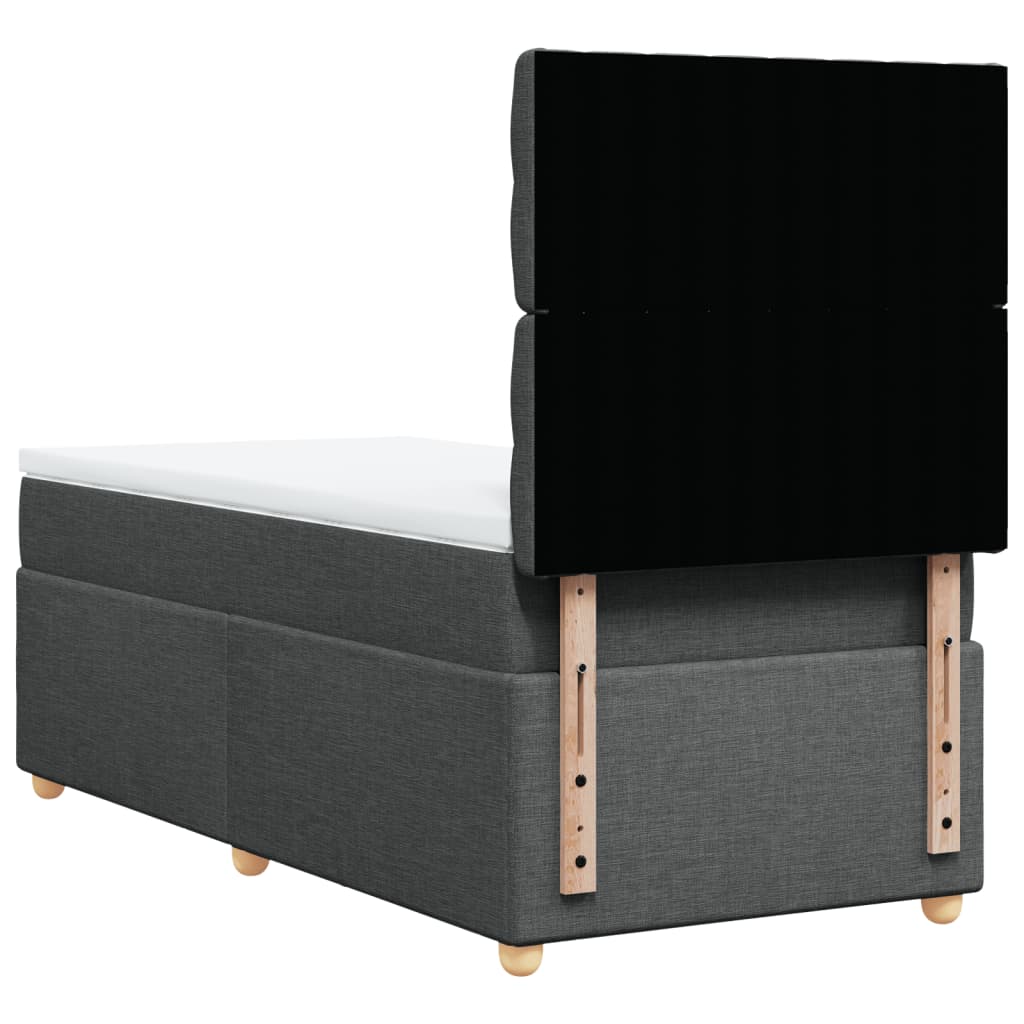 Sommier à lattes de lit avec matelas Gris foncé 100x200cm Tissu - XIOS