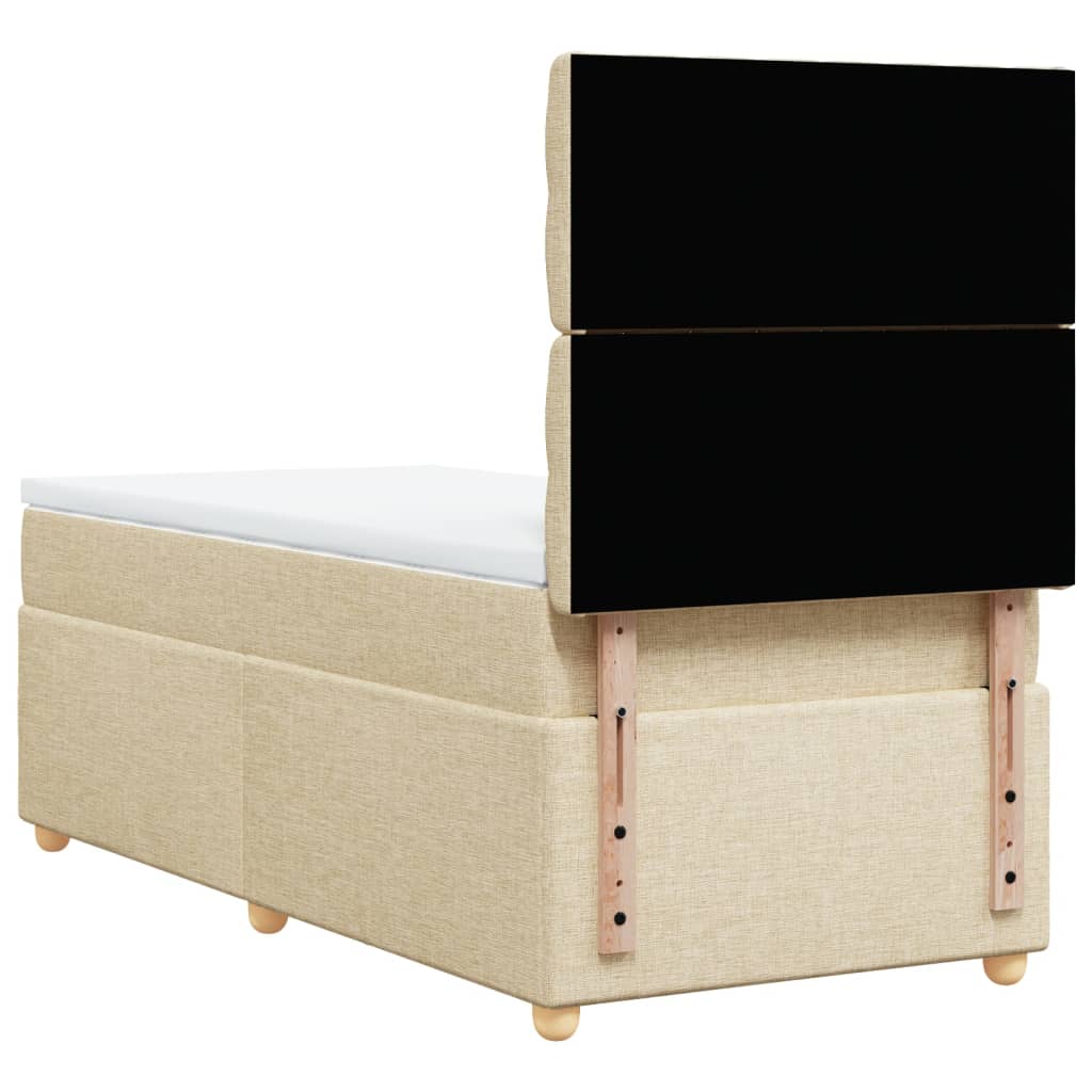 Sommier à lattes de lit avec matelas Crème 100x200 cm Tissu - XIOS