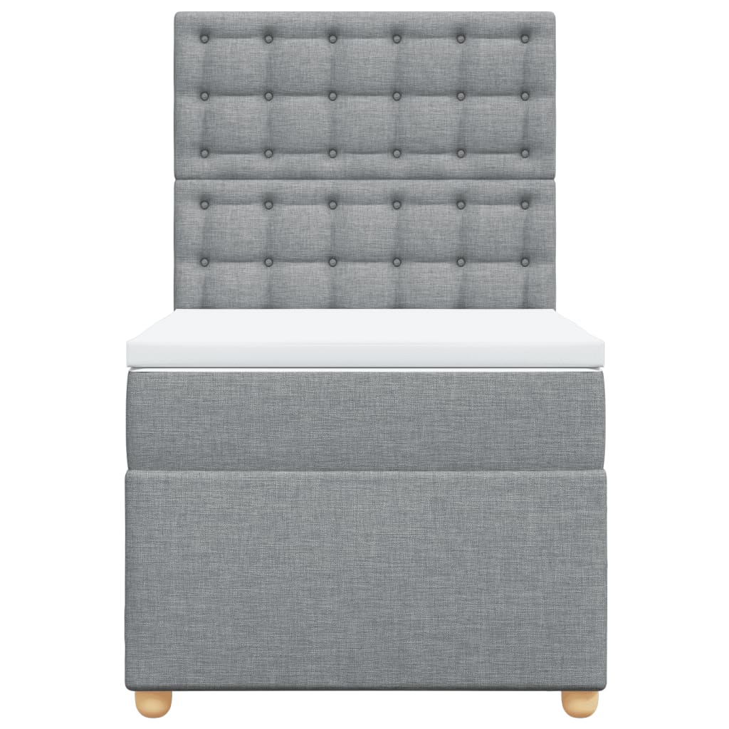Sommier à lattes de lit avec matelas Gris clair 100x200cm Tissu - XIOS