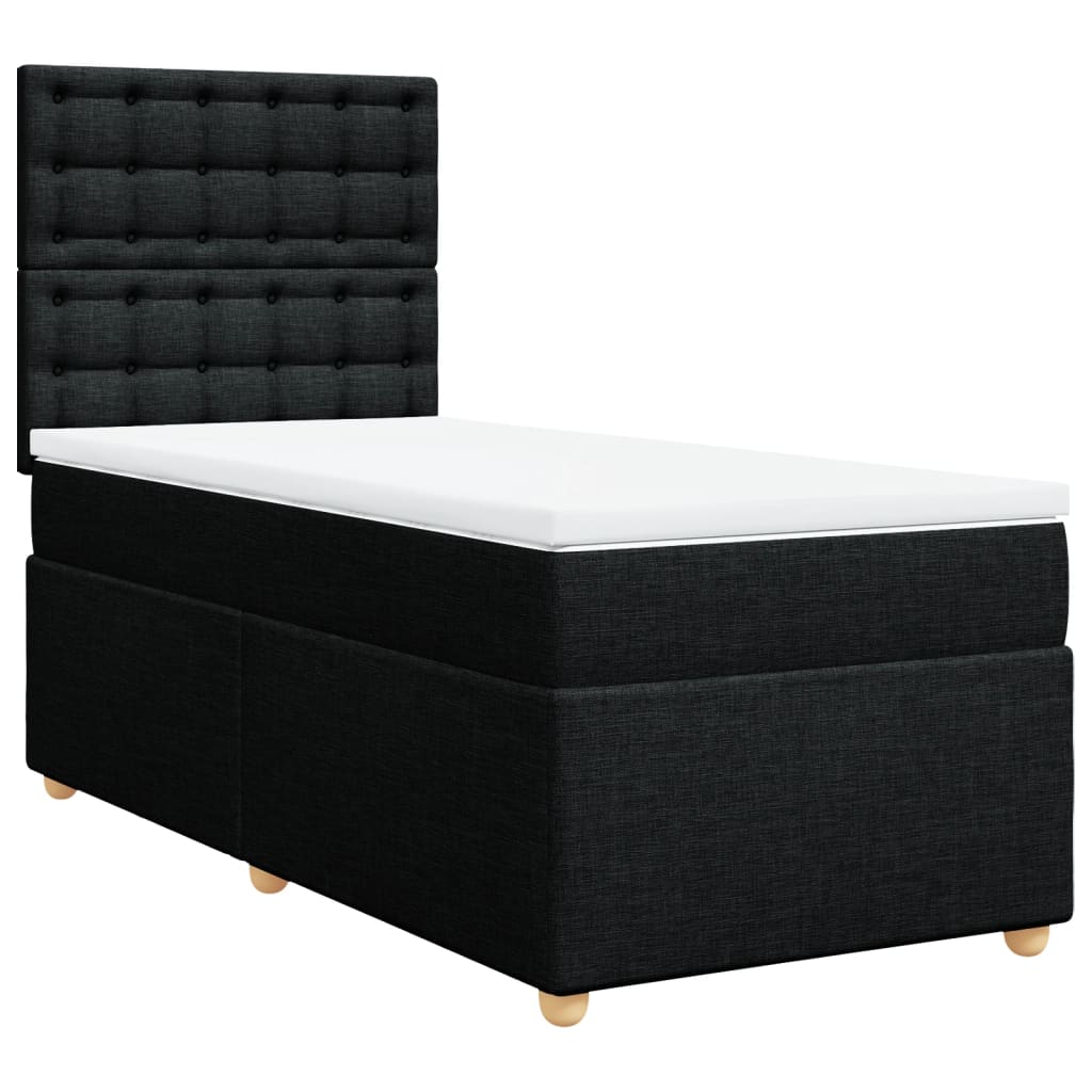 Sommier à lattes de lit avec matelas Noir 100x200 cm Tissu - XIOS