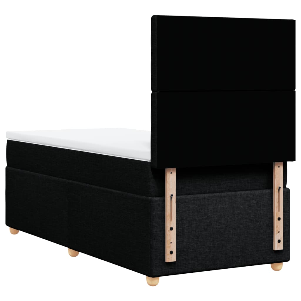 Sommier à lattes de lit avec matelas Noir 100x200 cm Tissu - XIOS