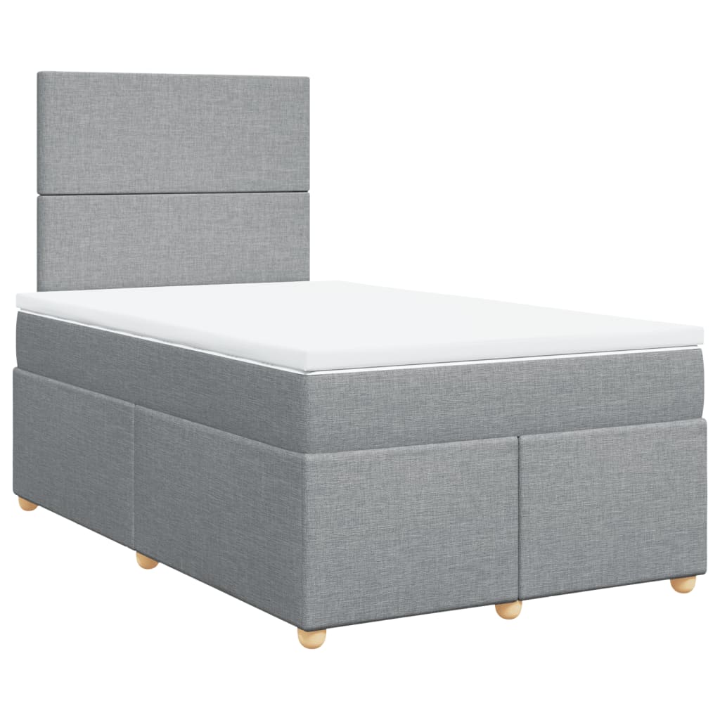 Sommier à lattes de lit et matelas gris clair 120x190 cm tissu - XIOS