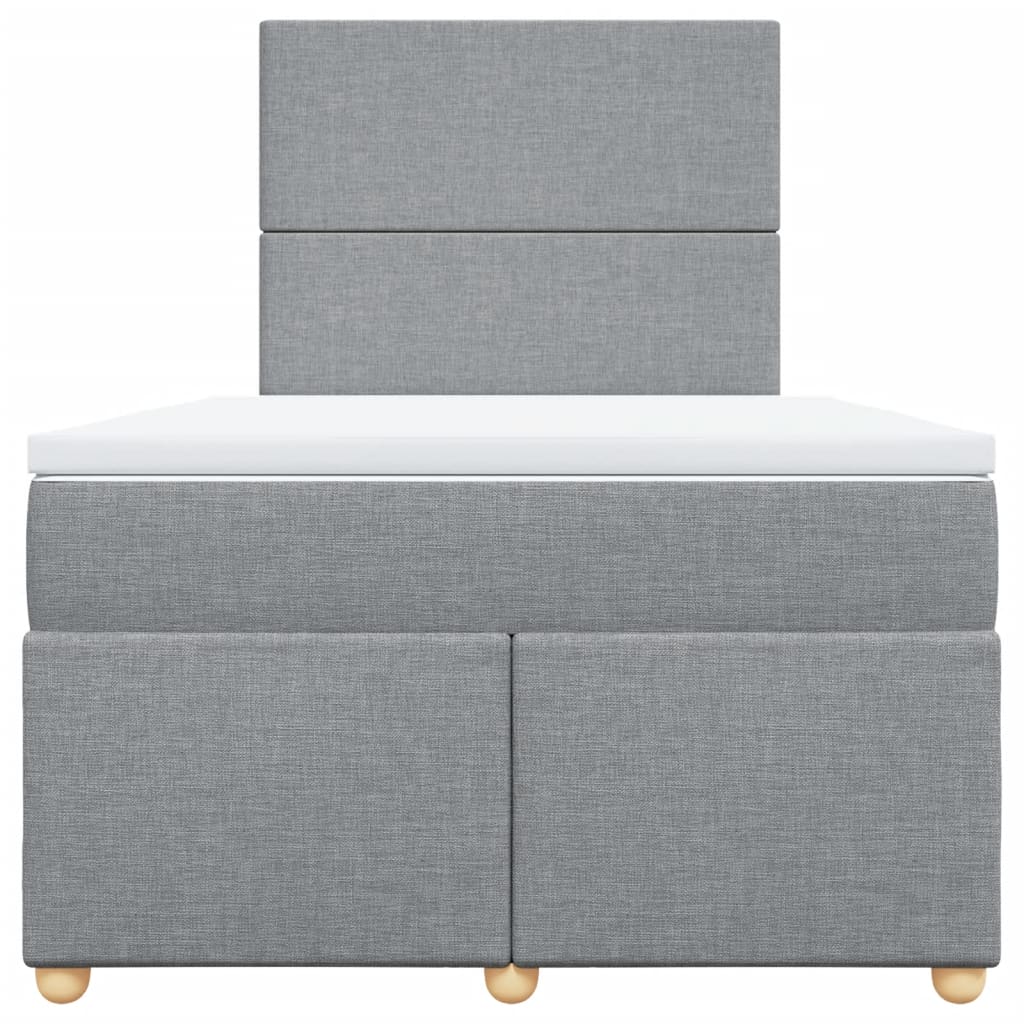 Sommier à lattes de lit et matelas gris clair 120x190 cm tissu - XIOS