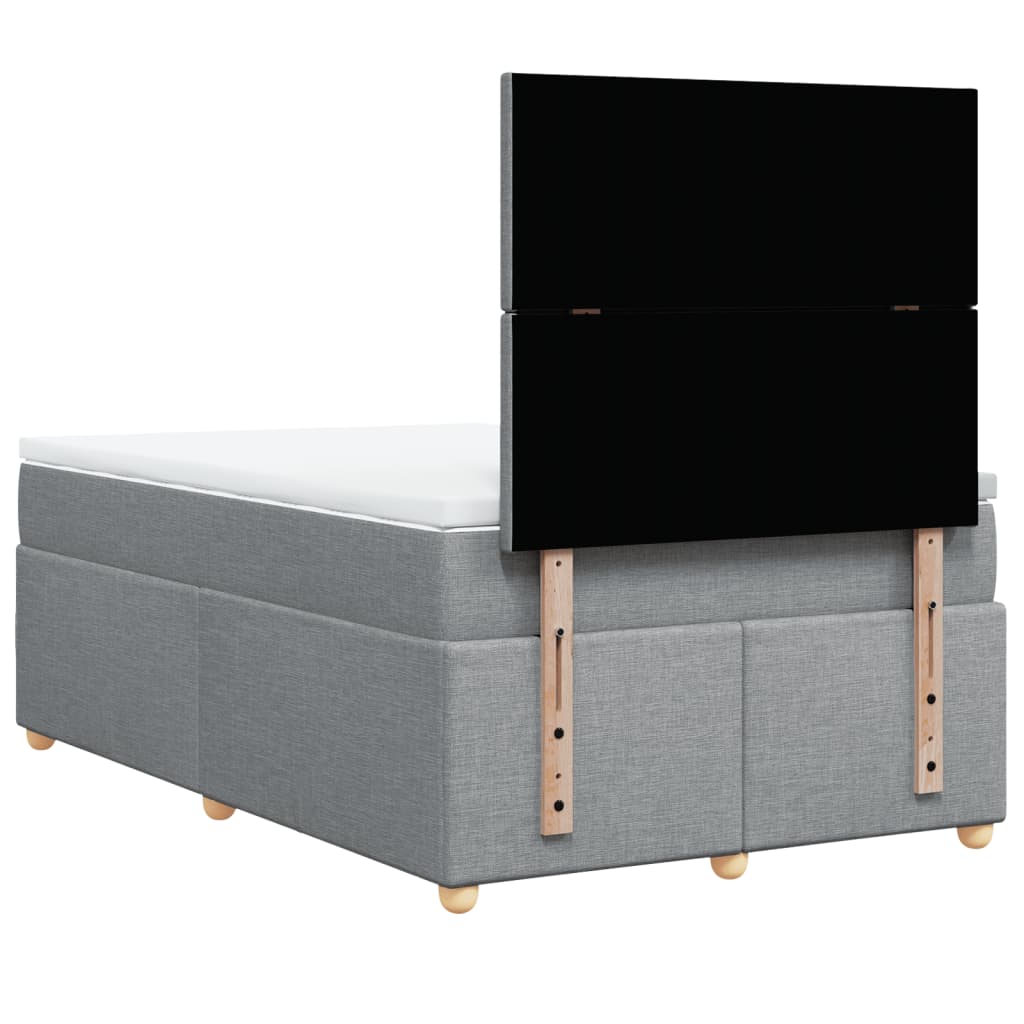 Sommier à lattes de lit et matelas gris clair 120x190 cm tissu - XIOS