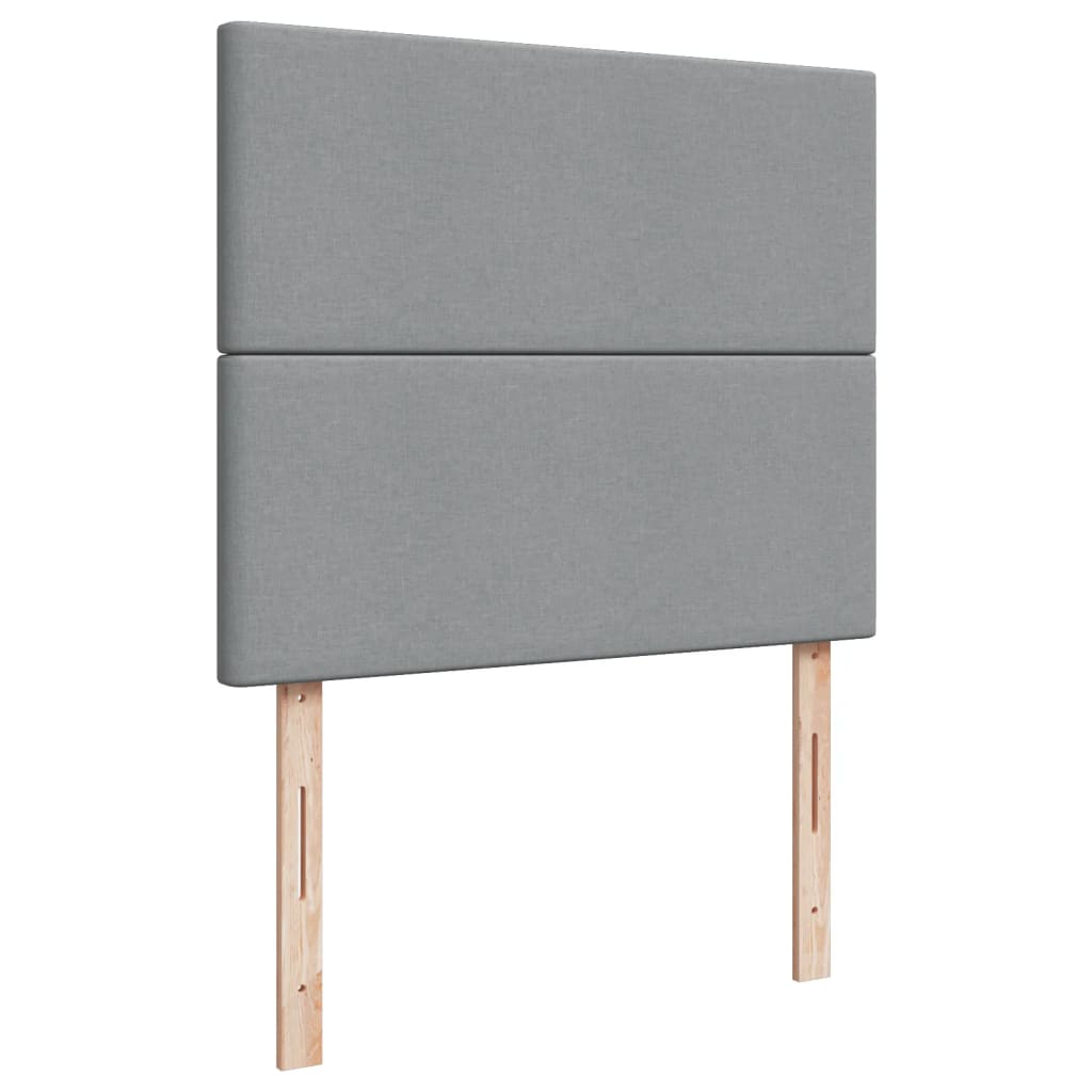 Sommier à lattes de lit et matelas gris clair 120x190 cm tissu - XIOS