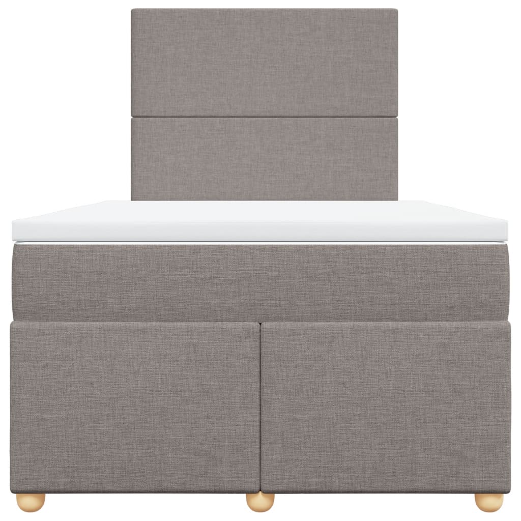 Sommier à lattes de lit avec matelas taupe 120x190 cm tissu - XIOS