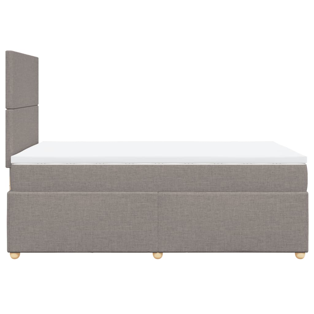 Sommier à lattes de lit avec matelas taupe 120x190 cm tissu - XIOS