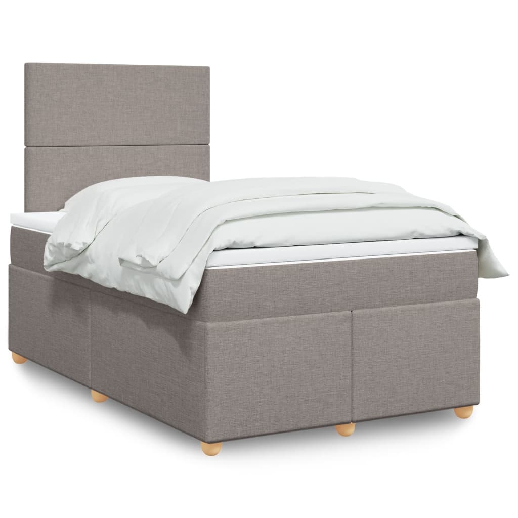 Sommier à lattes de lit avec matelas taupe 120x190 cm tissu - XIOS
