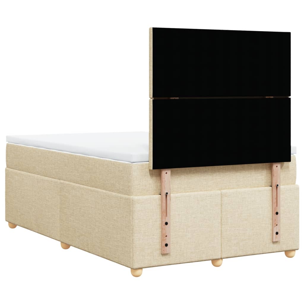 Sommier à lattes de lit avec matelas crème 120x190 cm tissu - XIOS