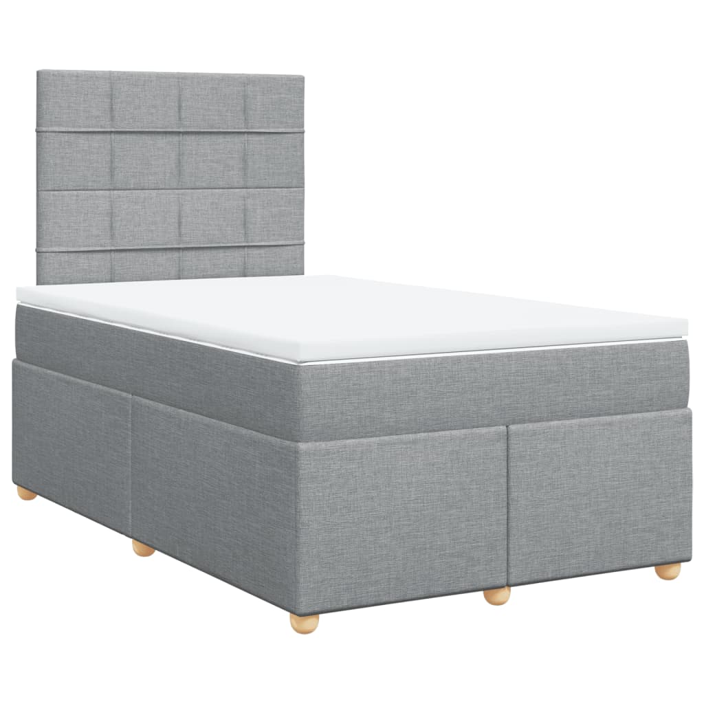 Sommier à lattes de lit et matelas gris clair 120x190 cm tissu - XIOS