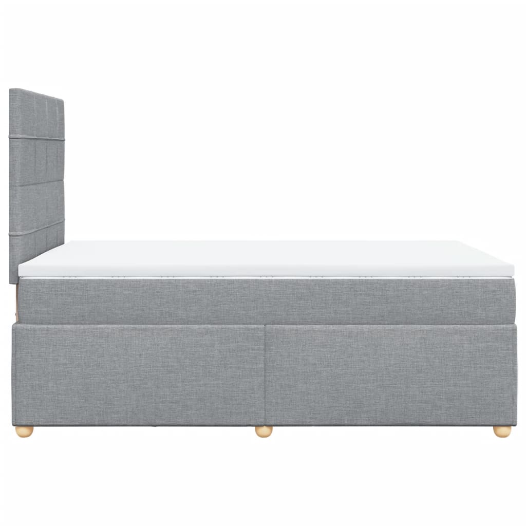 Sommier à lattes de lit et matelas gris clair 120x190 cm tissu - XIOS