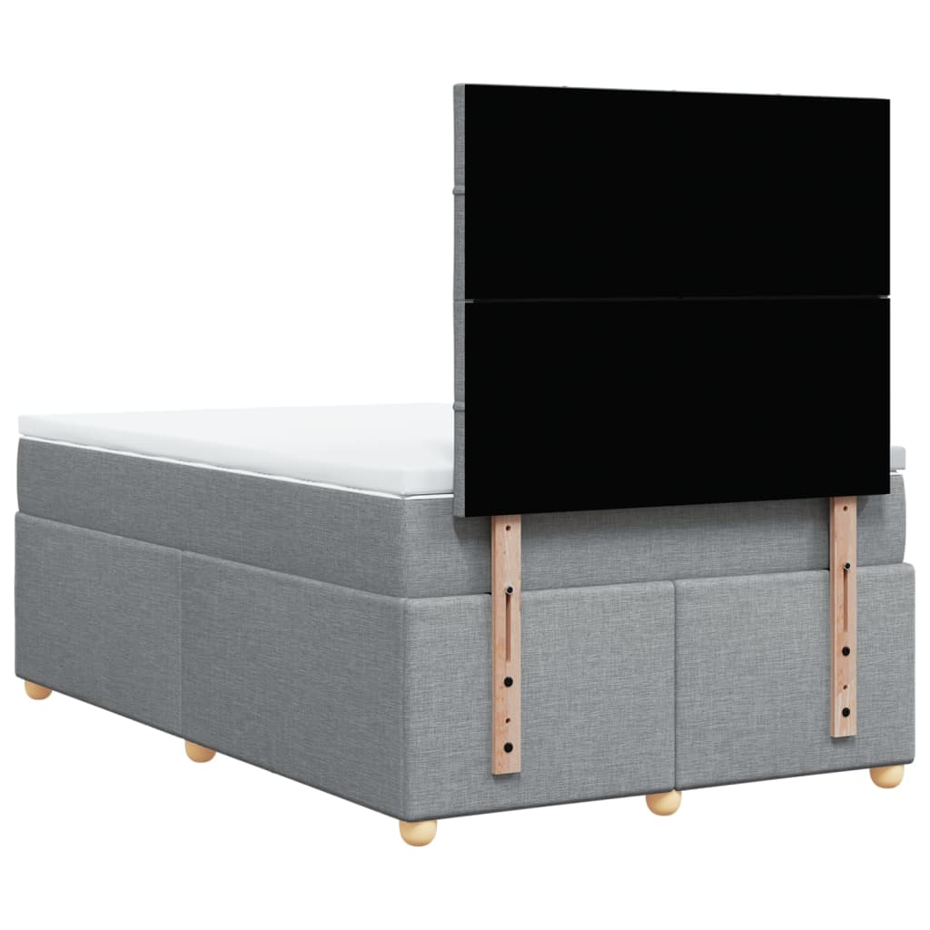 Sommier à lattes de lit et matelas gris clair 120x190 cm tissu - XIOS