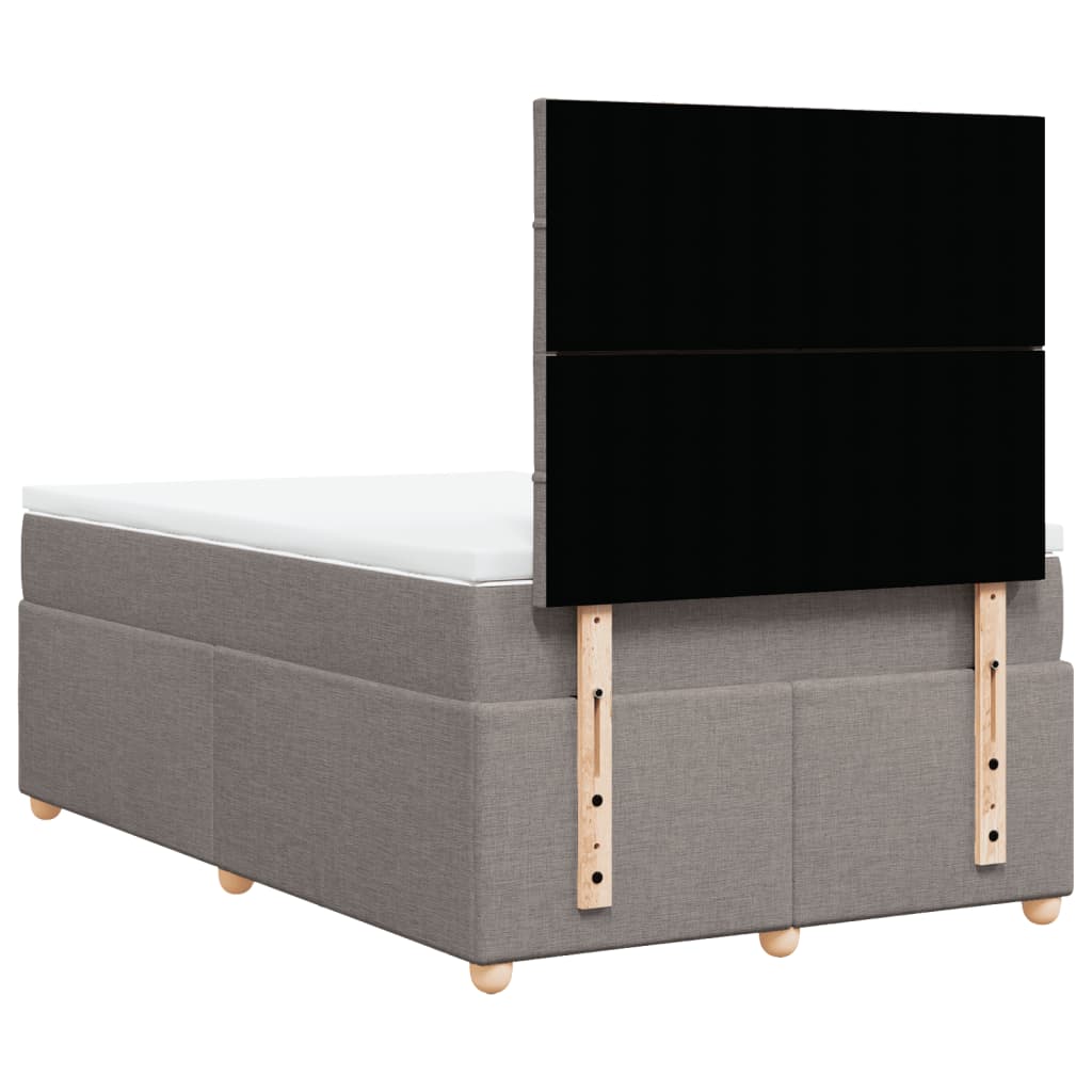 Sommier à lattes de lit avec matelas taupe 120x190 cm tissu - XIOS