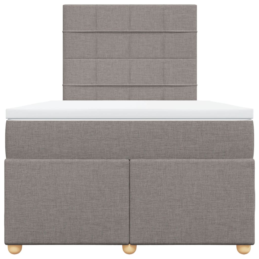 Sommier à lattes de lit avec matelas taupe 120x190 cm tissu - XIOS