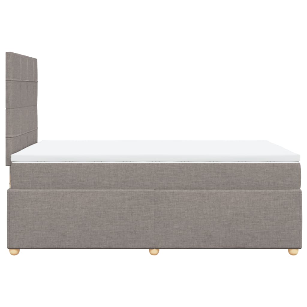 Sommier à lattes de lit avec matelas taupe 120x190 cm tissu - XIOS