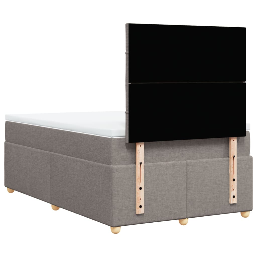 Sommier à lattes de lit avec matelas taupe 120x190 cm tissu - XIOS