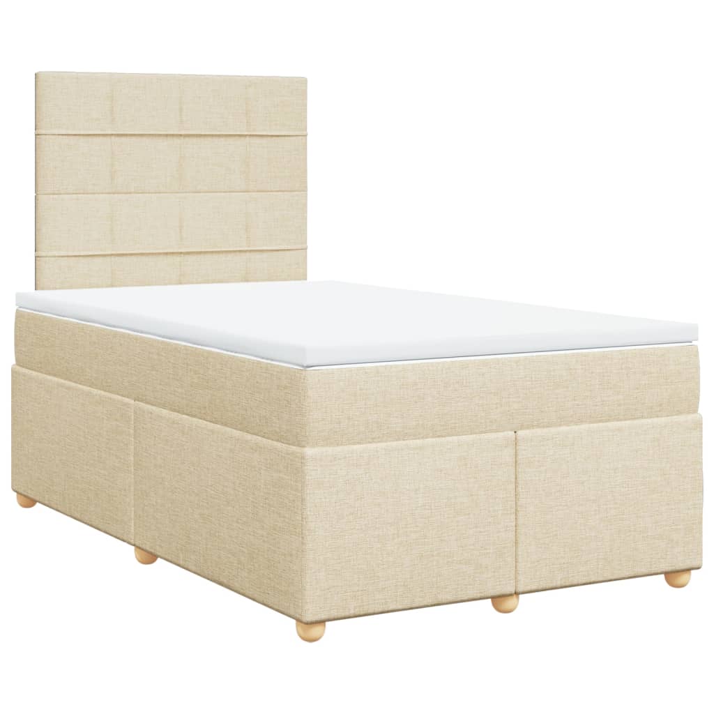 Sommier à lattes de lit avec matelas crème 120x190 cm tissu - XIOS
