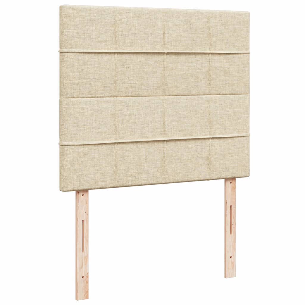 Sommier à lattes de lit avec matelas crème 120x190 cm tissu - XIOS