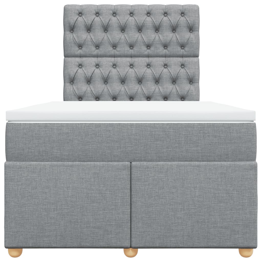 Sommier à lattes de lit et matelas gris clair 120x190 cm tissu - XIOS