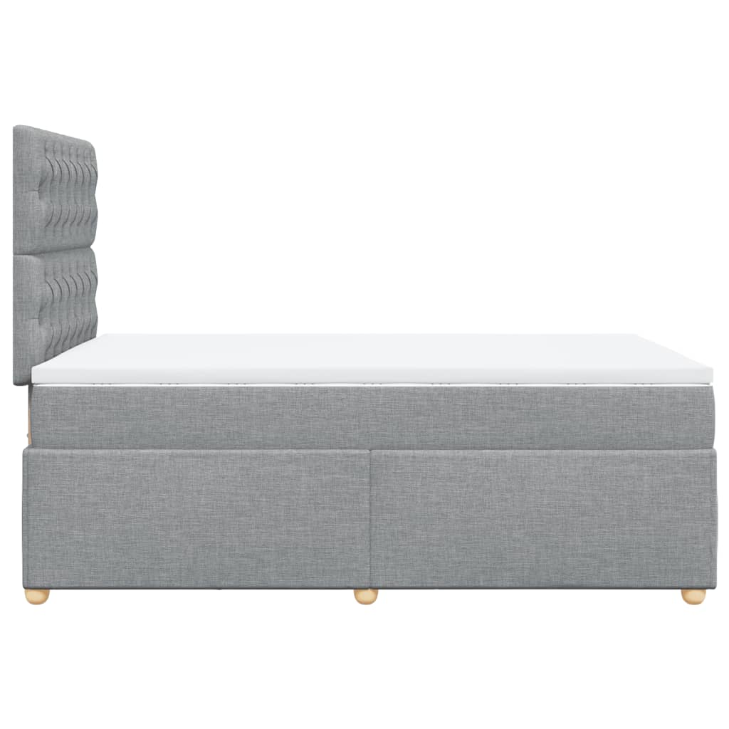 Sommier à lattes de lit et matelas gris clair 120x190 cm tissu - XIOS