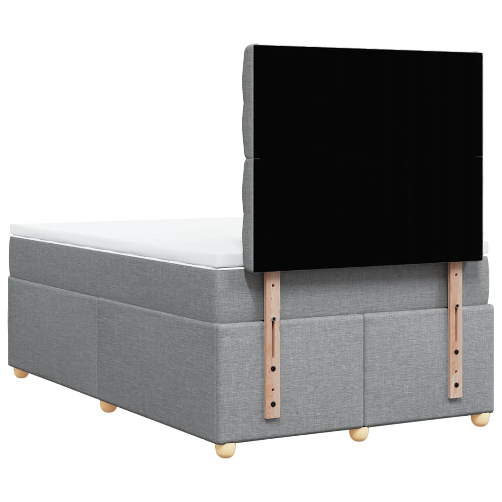 Sommier à lattes de lit et matelas gris clair 120x190 cm tissu - XIOS