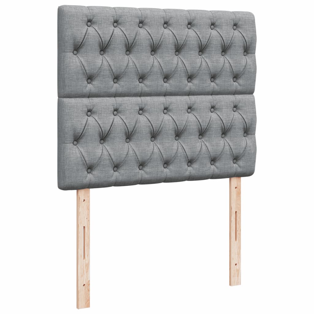 Sommier à lattes de lit et matelas gris clair 120x190 cm tissu - XIOS