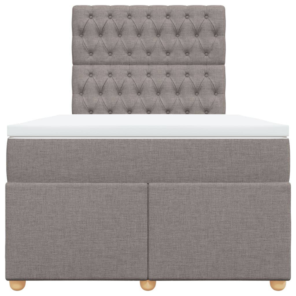 Sommier à lattes de lit avec matelas taupe 120x190 cm tissu - XIOS