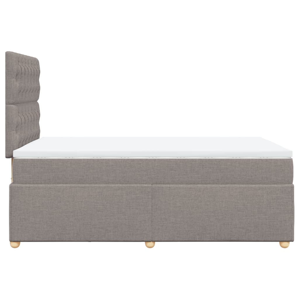 Sommier à lattes de lit avec matelas taupe 120x190 cm tissu - XIOS