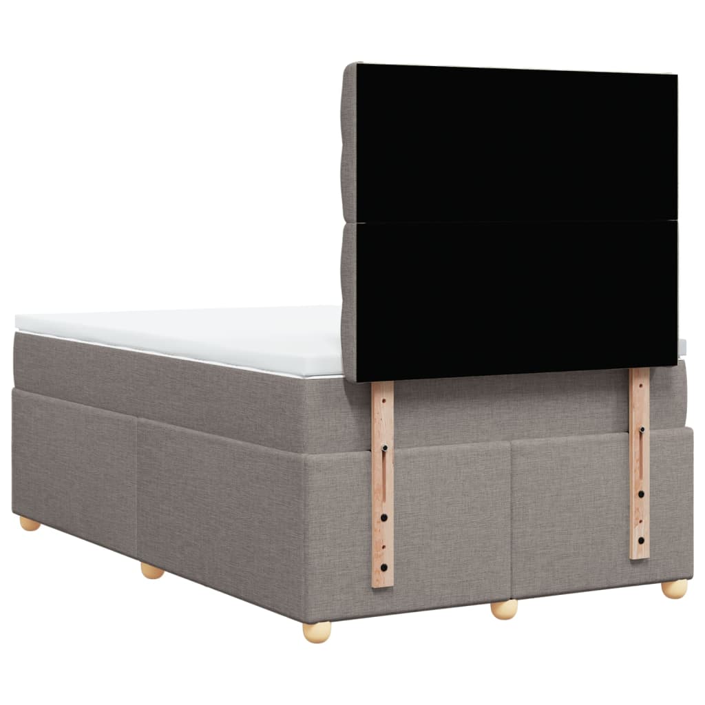 Sommier à lattes de lit avec matelas taupe 120x190 cm tissu - XIOS