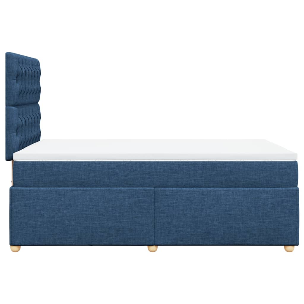 Sommier à lattes de lit avec matelas bleu 120x190 cm tissu - XIOS
