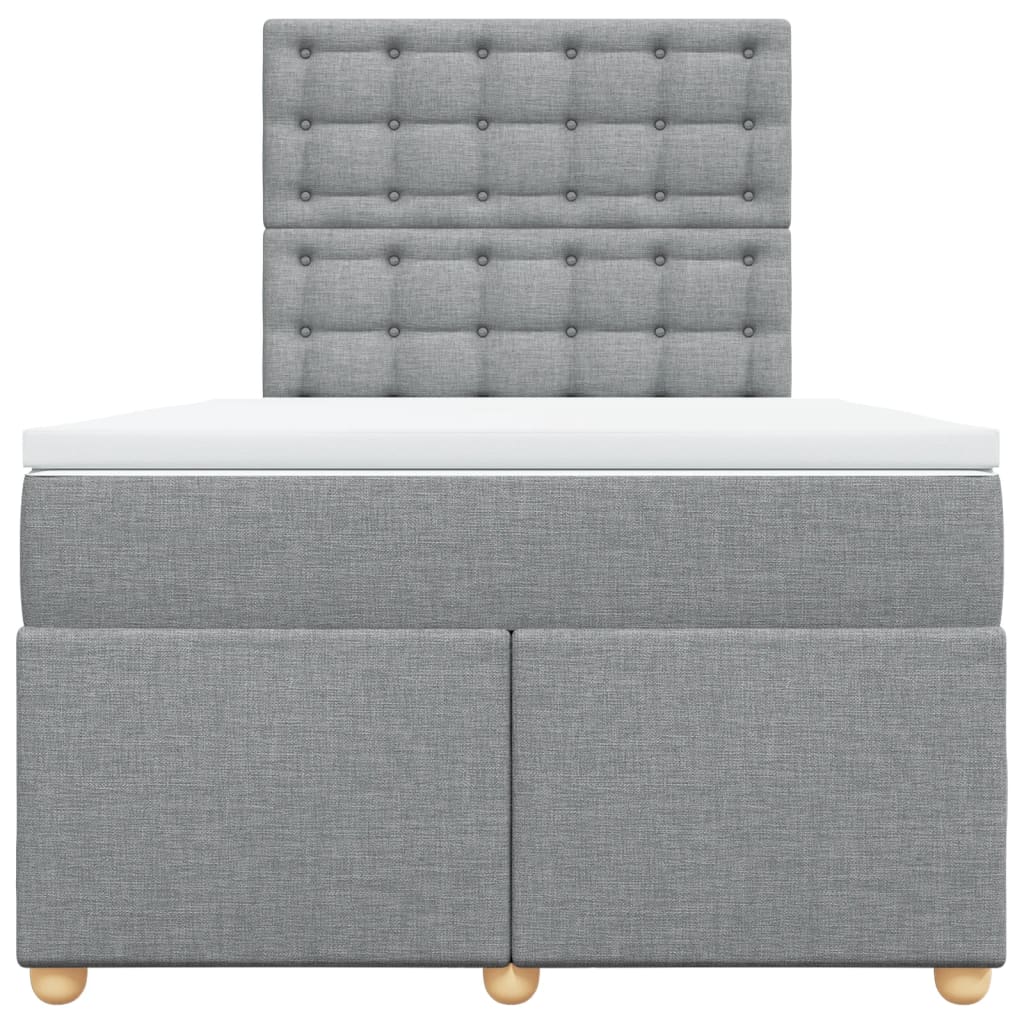 Sommier à lattes de lit et matelas gris clair 120x190 cm tissu - XIOS
