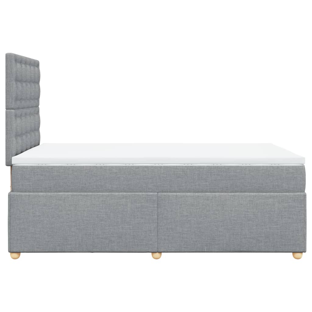 Sommier à lattes de lit et matelas gris clair 120x190 cm tissu - XIOS