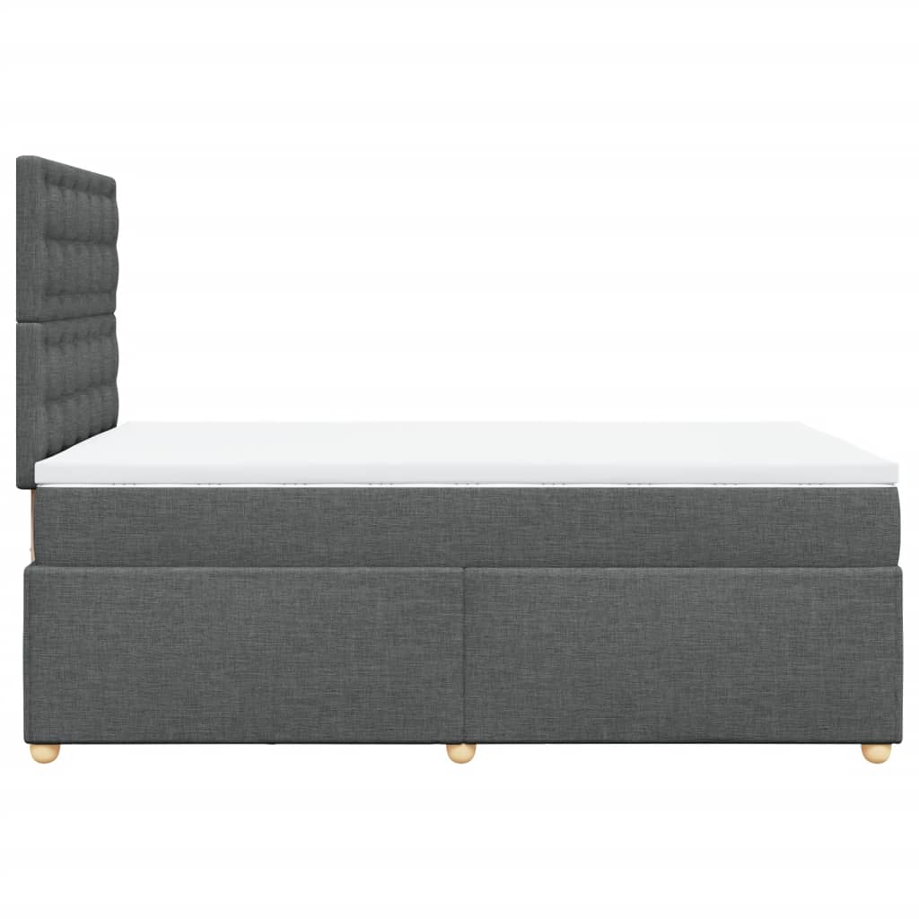 Sommier à lattes de lit avec matelas gris foncé 120x190cm tissu - XIOS